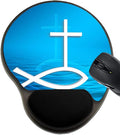 MSD Mousepad Wrist Rest Protected Mouse Pads/Mat with Wrist Support Design for Religion Cross God Light Christian Christ Jesus Religious Symbol Christiani