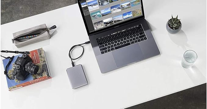 LaCie Mobile Drive 2TB External Hard Drive Space Grey USB-C PC Mac iPad &amp iPhone Data Rescue Service (STHG2000402)