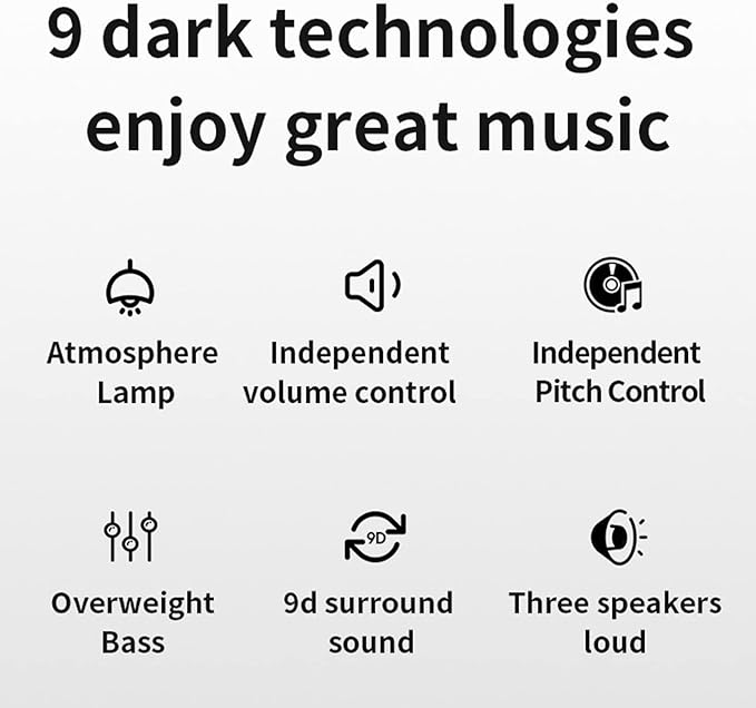 ASHATA Bluetooth Computer SpeakersCompact Computer Speaker with SubwooferDesktop Multimedia Speaker Deep Bass 2.1 Channelwith Blue Ambient Lightfor Wedding Party(Black)
