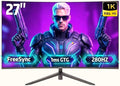 ZZA 27 Inch Curved 280Hz Gaming Monitor 1800R Curved Computer Gaming Monitor FHD 1080P 4000:1 120% sRGB 1Ms GTG|FreeSync|HDR|Low Blue Light|HDMI DP| VESA Support 100x100mm(No Speakers)
