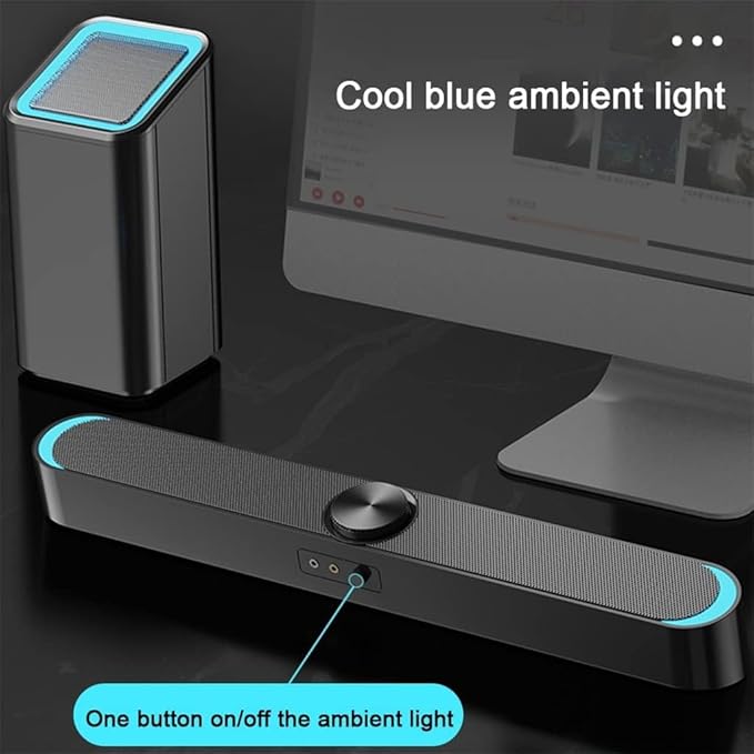 Computer Speakers for Desktop Desktop Computer Speaker 4D Stereo Super Bass Subwoofer Speakers 3.5mm Wired Soundbox USB Powered Speaker