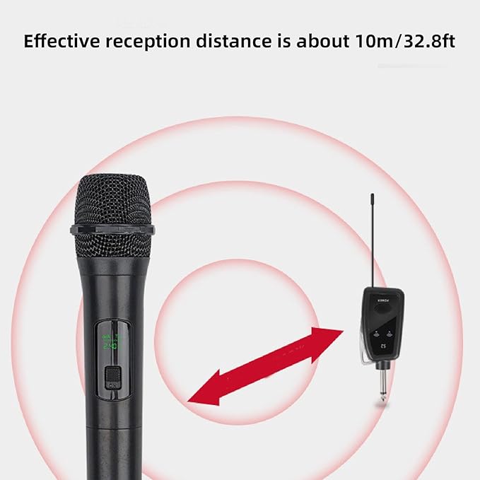 2.4G Wireless Dynamic Microphone with Mini Receiver 10m Range for Karaoke Live Streaming Outdoor Performances No Wires Clear Sound