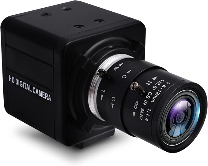 SVPRO 2.8-12mm Manual Zoom Lens 1080P Full HD Webcam Wide Angle Portable PC Computer USB Camera for Streaming with CMOS OV2710 Sensor for WindowsAndroidLinux MAC OS1/4 Inches Screw Mount
