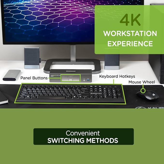 IOGEAR 2-Port 4K UHD DisplayPort KVMP Switch with USB 3.0 Hub (TAA Compliant)