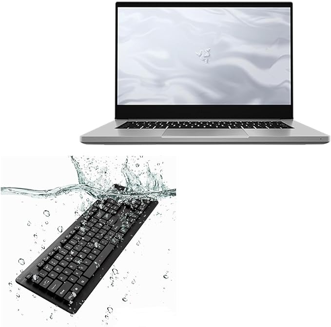 BoxWave Keyboard Compatible with Razer Blade 14 RTX 3060 - AquaProof USB Keyboard Washable Waterproof Water Resistant - Jet Black
