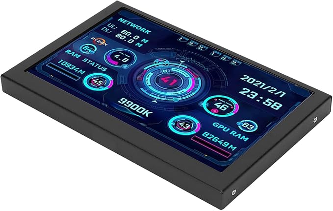 Yosoo Health Gear Monitor PC CPU Data Monitor 5 Inch Computer Temp Monitor PC CPU GPU RAM Data Monitor for aida64 Temperature Display