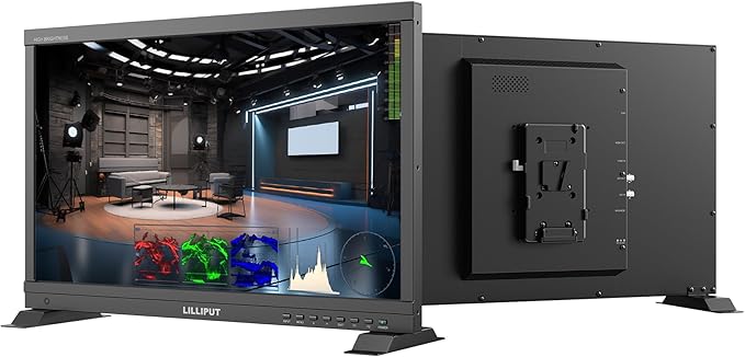 LILLIPUT PVM220S-H Series 21.5 High-Brightness 3G-SDI HDMI2.0 Broadcast Monitor with 3D-LUT HDR Gammas Waveform Vector... (PVM220S-H-ABBP-CC Gpld Mount Plate+Case)