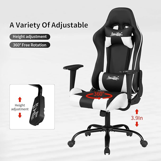 Silla Gamer Chair - Adults &amp Kids PC Gaming Recliner with Headrest &amp Lumbar Support