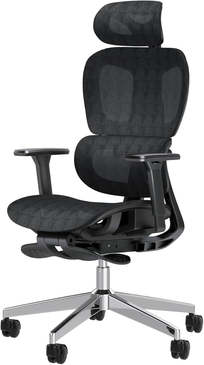 PatioMage Ergonomic Office Chair Big and Tall Desk Chair with Adjustable Lumbar Support &amp Seat Depth High Back Computer Chair Swivel Mesh Chairs with Wheels for Home Office Black