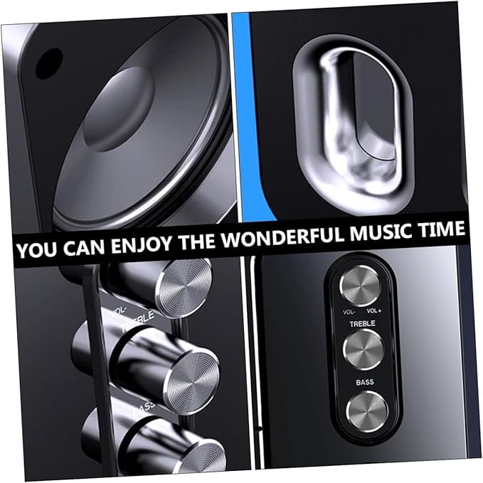 USB Computer Speakers Desktop Laptop Portable Speaker with 3D Surround Sound and Deep Bass for Home Office Use Black