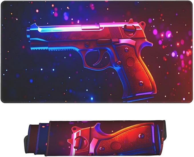 Handgun Desk Cover MatExtended Large Mouse PadComputer Laptop Mat Desk Decor for Office Game Home 30x16 Inch