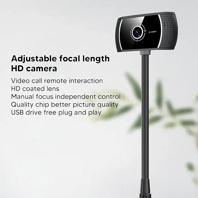 Rotatable Metal Base 720P USB Conference Camera WithAuto Focusing Focusing for Laptop Desktop Live Streaming Video Conference Camera for Meetings