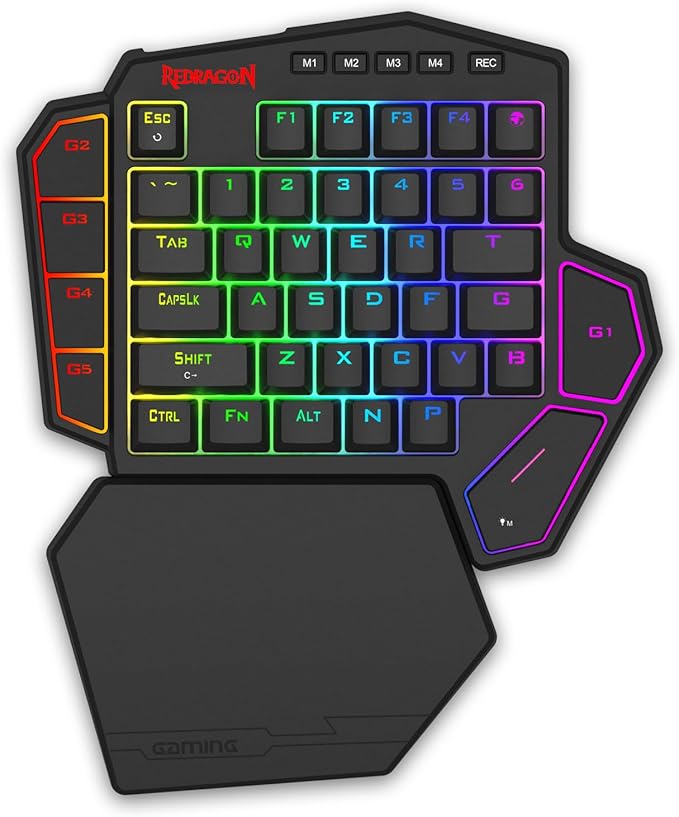 Redragon K585 HE Rapid Trigger Gaming Keyboard 8K Wired One-Handed Mechanical Keyboard w/Next-Gen UltraMag 100% POM Silky Magnetic Switch Dual-Module Floating Structure Design Detachable Wrist Rest
