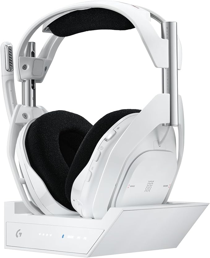 Logitech G Astro A50 X Multi-Platform Wireless Gaming Headset + Base Station for PS5/Xbox/PC: PLAYSYNC Video &amp Audio Switcher HDMI 2.1 4K 120Hz VRR &lt24bit/48kHz 24hr Battery 2.4GHz &amp BT