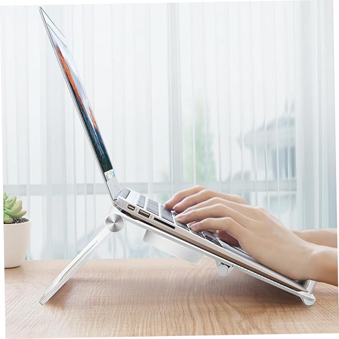 Laptop Stand with Cooling Fans Foldable Notebook PC Holder with Built Storage Portable Laptop Cooling Rack for Enhanced Ventilation and Practical Use