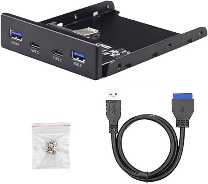 DAGIJIRD 19/20Pins to USB Adapter Connector 3.5 Floppy Bay Expansion Adapter USB Hub Adapter