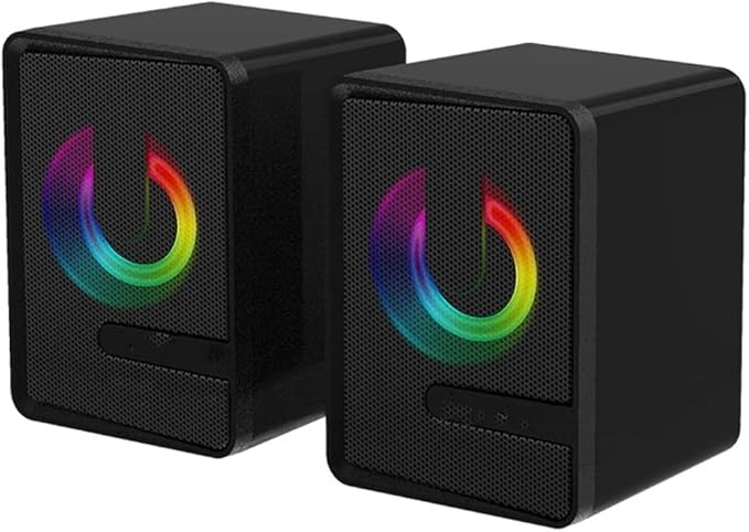 Computer Speaker Wired Subwoofer Stereo Full-Range Portable Mini RGB for Laptop Desktop