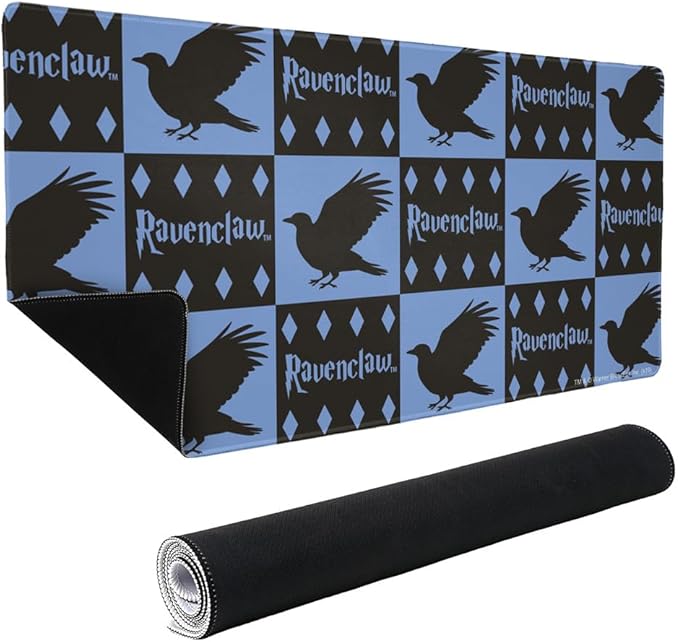 Harry Potter Ravenclaw Pattern Large Gaming Mouse Pad Desk Mat with Stitched Edges Non-Slip Base for Gamer Home and Office 31.5 x 15.7