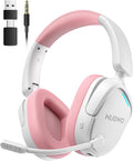 NUBWO Wireless Gaming Headset for PS5 PC PS4 - Dual 2.4G &amp Bluetooth Simultaneous Gaming Headphones EQ Sound Modes Noise-Canceling Mic 80-Hour Battery Comfortable Foldable &amp Travel Desig
