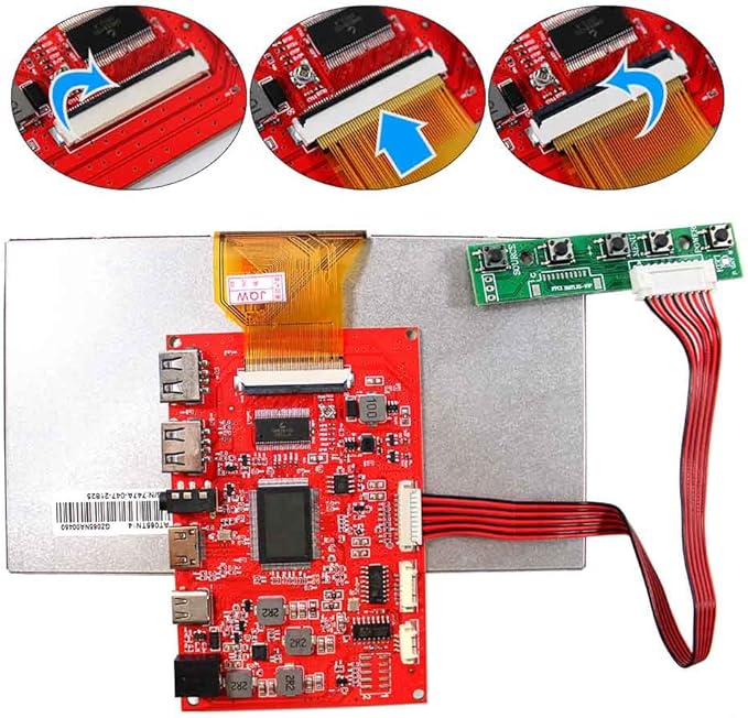 6.5 inch 800X480 AT065TN14 TTL LCD Screen 50 pins and Type C 2USB Controller Board