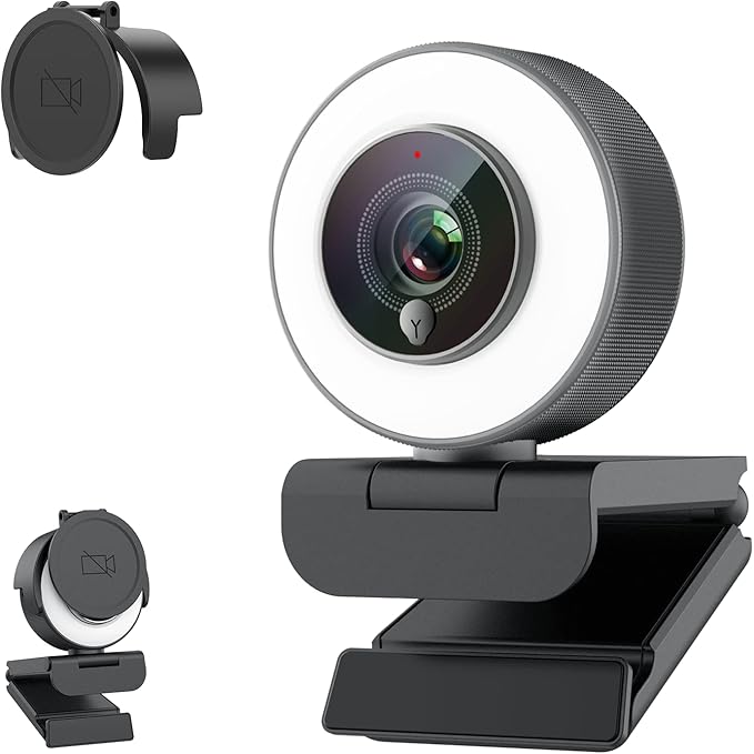 Angetube 1080P Streaming Webcam Kits 967 HD Web Camera with Microphone and Light Software Control Webcam Cover - Web Cam Privacy Shutter to Protect Lens and Security