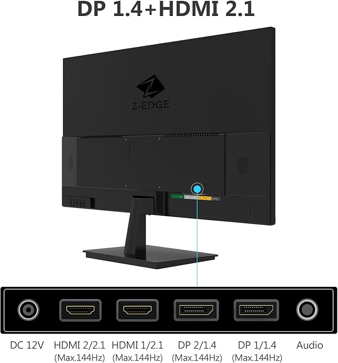 4K Monitor Z-Edge 28 inch IPS Monitor UHD 3840x2160 IPS Computer Monitor 300 cd/m² 144Hz Refresh Rate 1ms MPRT Response Time U28I4K Ultra-Thin Bezel