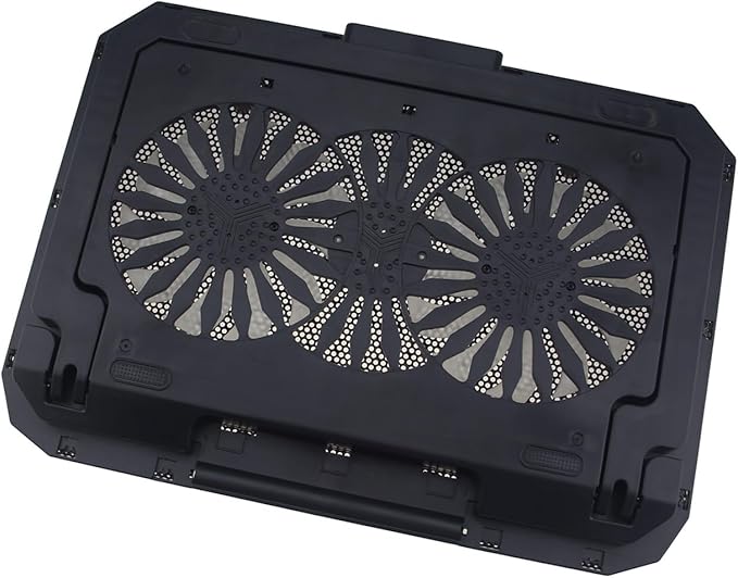 2-Fan Computer Cooling Pad Height Adjustable Laptop Stand with Phone Holder Lightweighted for Airflows Boosting Cooling Pad with Phone Stand