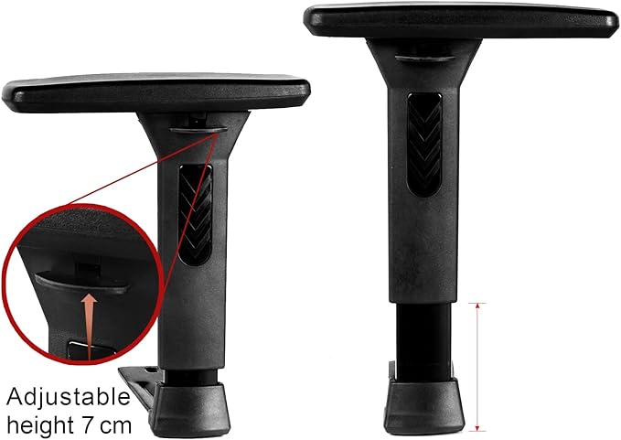 3D Adjustable T-Arms Armrest Pair Upright Bracket Replacement Parts Fits Most Office Gaming Chairs