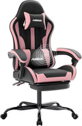 Gaming Chair Ergonomic Computer Chair with Footrest and Lumbar Support Height Adjustable Game Chair with 360°-Swivel Seat and Headrest and for Office or Gaming Blackpink