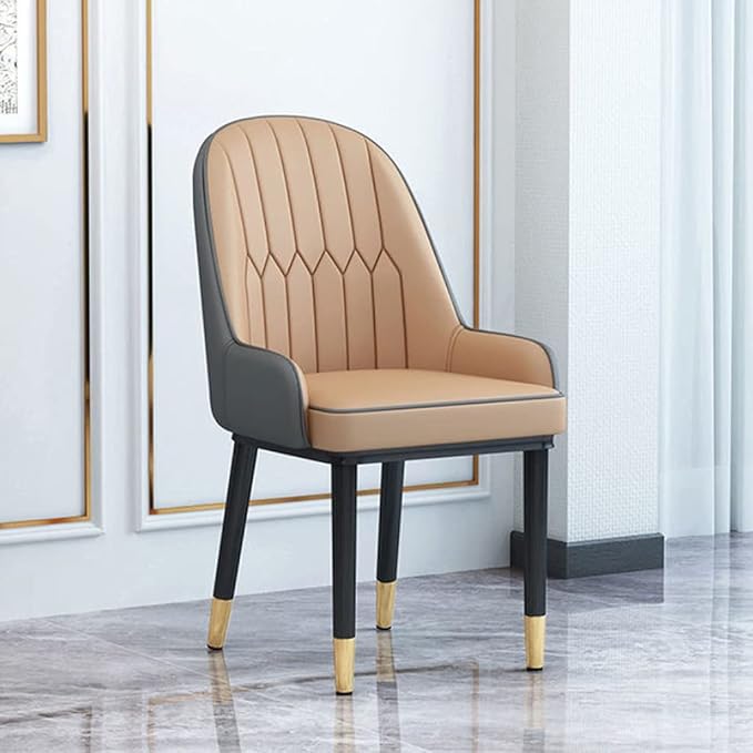 Office Chair Gaming Chair Computer Chair Living Room Furniture Design Armchairs Nordic Chair Metal Leather Material Dining Room Chairs Leisure Computer Stool (Color : Roze)