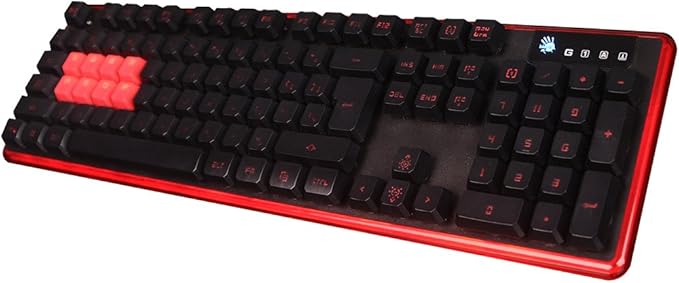 Bloody B2278 8-Key Light Strike (LK) Semi Optical Mechanical Gaming Keyboard – Red LED Backlit – 8 LK Blue Switch
