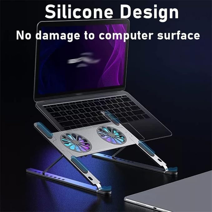Aluminum Adjustable Laptop Stand for Tablet Stand Notebook Cooling Stand Fan Pad Portable Base (Color : E Size : 23.5 * 25.9 * 9.5cm) (E 23.5 * 25.9 * 9.5cm)