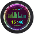 Waveshare 2.8 CPU/GPU Cooler Round LCD Display AIO Computer Temp Monitor for Water Cooling Systems Side Prebuilt Gaming PC Parts Black