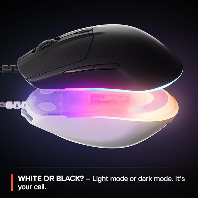 SteelSeries Rival 3 Gen 2 Gaming Mouse — 8500 DPI TrueMove Core Optical Sensor — 60 Million Click Durability — Low Latency — 77g Lightweight — 100% PTFE Feet — RGB — Black (Renewed)