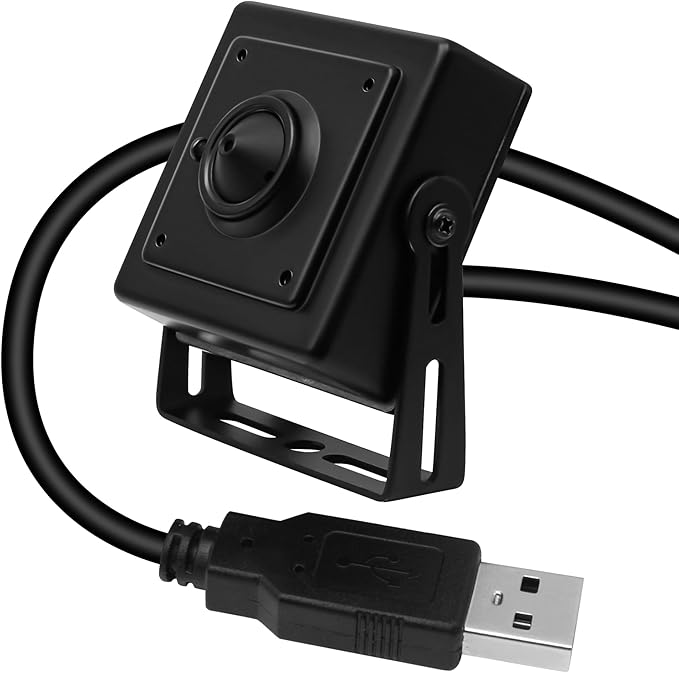 ELP Sony IMX323 Sensor Mini Pinhole Low Light USB Camera with Metal Case 0.01Lux H.264 UVC USB2.0 Video Webcam Home Surveillance Baby Camera for PC Computer Laptop Raspberry Pi