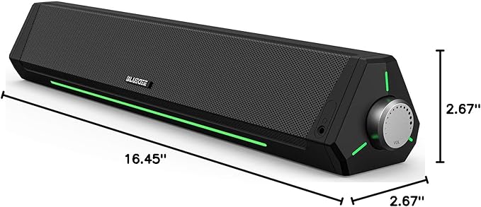 BLUEDEE Computer Speakers for Desktop PC Computer Sound bar HiFi Stereo Speakers for Computer Desktop Bluetooth 5.0 and 3.5mm Aux-in PC Soundbar USB/USB C Powered Gaming Speakers for pc Laptop