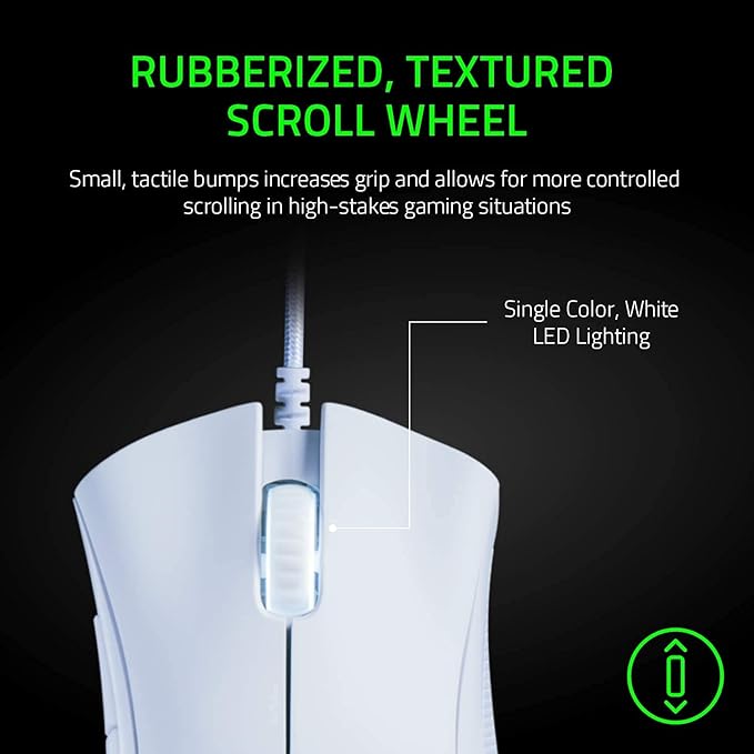 Razer DeathAdder Essential Gaming Mouse: 6400 DPI Optical Sensor - 5 Programmable Buttons - Mechanical Switches - Rubber Side Grips - Mercury White(Pack of 10)