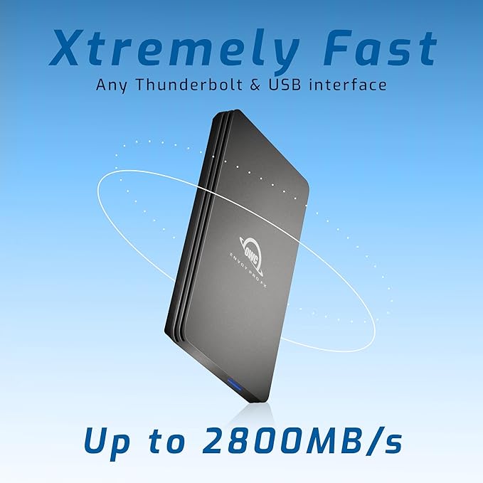 OWC 2TB Envoy Pro FX Portable Rugged External NVMe M.2 SSD Drive Thunderbolt 3 USB3.2 USB-C up to 2800MB/s speeds Drop/Shock Resistant Compatible with Mac and PC