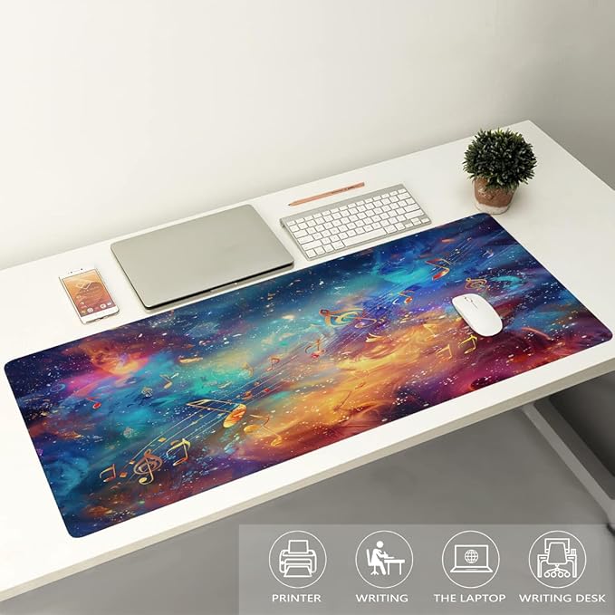 Abstract Galaxy Color Large Mouse Pad Gaming Mousepad Desk Mat for Desktop Computer Keyboard Waterproof Mouse Mat Desk Pad with Non-Slip Base for Game School Office Home 35.4 x 15.7