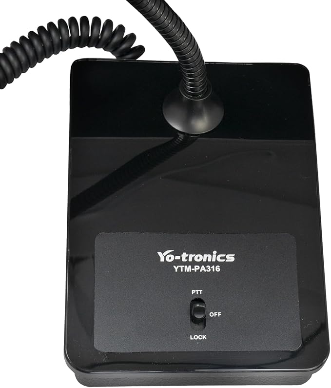 YO-TRONICS YTM-PA316 Professional Push to Talk Commercial Microphone Gooseneck Wired Mic with XLR Connector Dynamic Paging for Public Voice Announcements Podium Desktop Meeting Video Conference