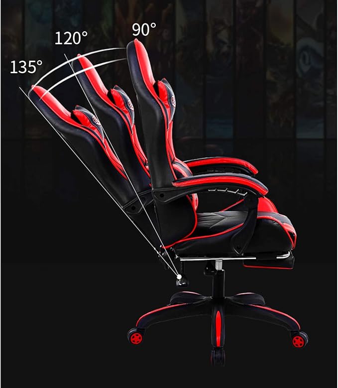 Mlaea Home Gaming Chairs for Adults Gaming Room Bedroom Computer Chairs Flexible Lifting Rod Adjustable Height 38 * 48 * 123-133CM(Color:Blue)