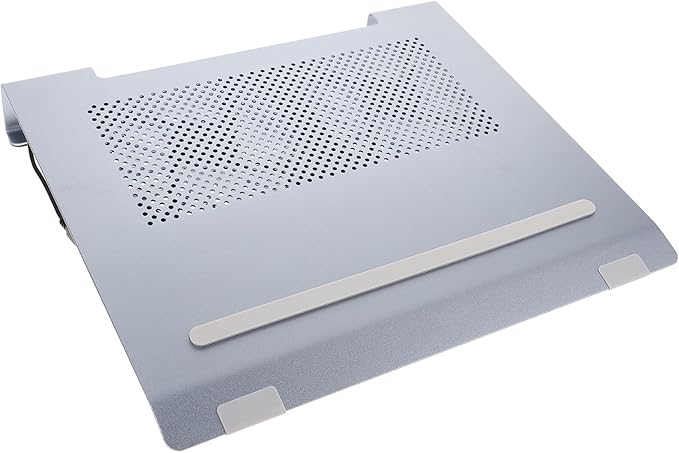 Artibetter Aluminum Alloy Laptop Cooler Stand with Fan Cooling Pad for Notebooks to 17.3 Inch Elevated Gray Cooling Rack for Gaming and Office Use
