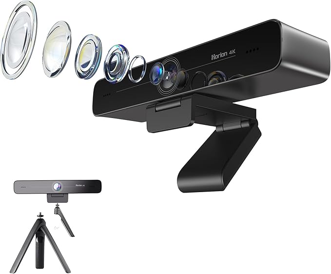 Horion 4K Conference Camera with Microphone Auto Framing Camera for PC 10X EPTZ Zoom Plug &amp Play USB 3.0Video with Dual AI Noise-Canceling Mic for Video Conference Streaming PC/Mac/Linux H