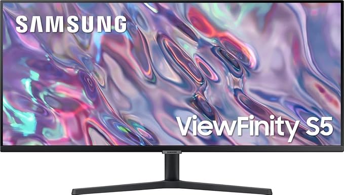 SAMSUNG 34 ViewFinity S50GC Series Ultra-WQHD Monitor 100Hz 5ms AMD FreeSync Eye Care Borderless Design Black with MTC HDMI Cable