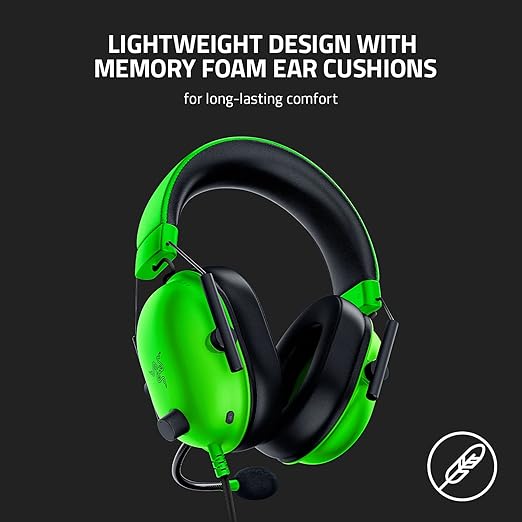 Razer BlackShark V2 X Gaming Headset: 7.1 Surround Sound - 50mm Drivers - Memory Foam Cushion - for PC PS4 PS5 Switch - 3.5mm Audio Jack - Green
