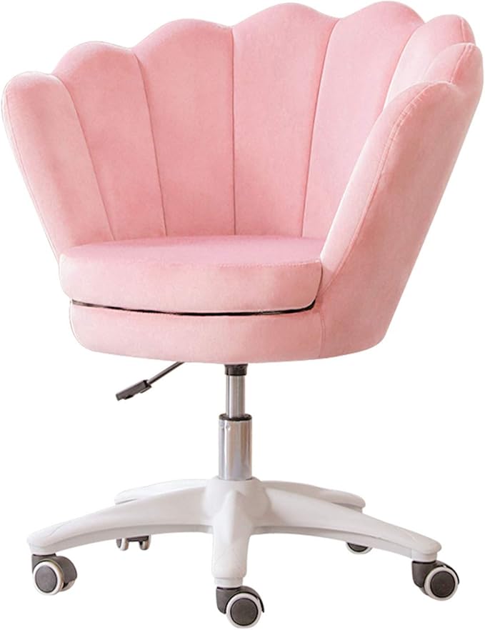 Gaming Chair Velvet Leisure Sofa Office Chair Adjustable Height Padded Seat with Casters for Teens Adults Bedroom Study Room (Color : Pink) LuoY-02527