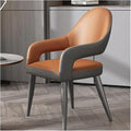 Adjustable Office Computer Chair with Armrest 1pcs Minimalist Modern Household Kitchen Livingroom with Backrest Leisure Leather Dining Chairs(Orange)