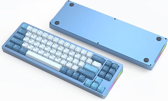 ATTACK SHARK M71 75% TKL Wireless Mechanical KeyboardFull Aluminum CNCBT5.0/2.4G/USB-CHot-swapRGB LEDNKRO Gaming Keyboard4600mAhPre-lubed Linear SwitchCustom Gasket Mount for PC Mac/Win(Blue)