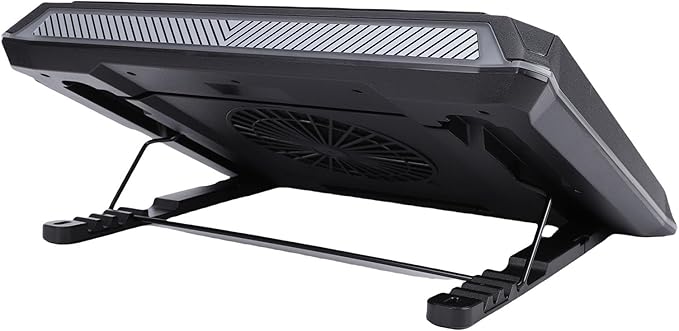 RGB Gaming Laptop Cooling Pad Industrial Fan with 7 Colors 10 Lighting Modes 5 Heights 4 USB Ports for 15.6 to 19 Inches Laptops