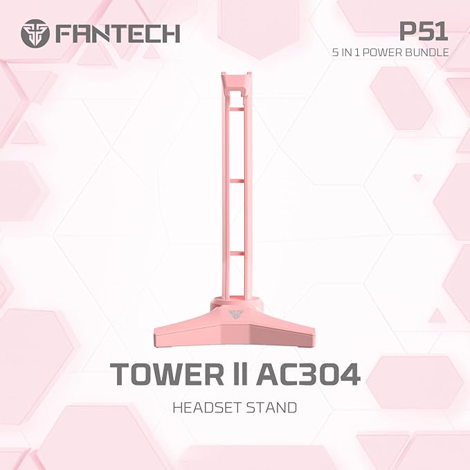 FANTECH Wired Gaming Keyboard and Mouse Set Over-Ear Headphone and Headset Stand Gaming Mouse Pad Wired RGB Rainbow Mice PC Beginner Gamer Basic 5 in-1 forPCLaptopXbox Pink